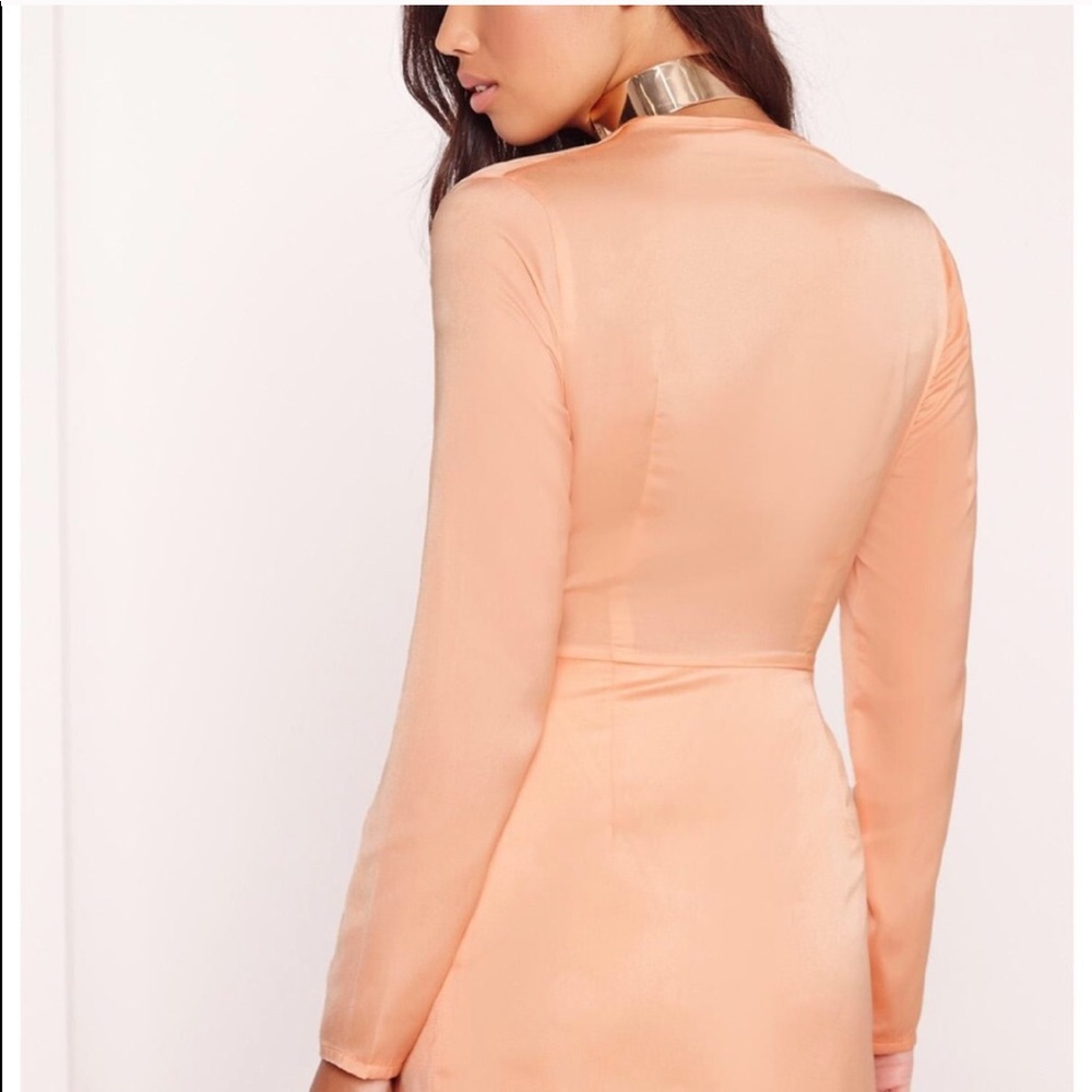 Silky Plunge Wrap Dress - Picture 3 of 4